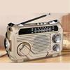 FM AM SW Radio Solar Charging Emergency Radios Receiver Hand Crank Bluetooth 5.2 Support TF USB Gold