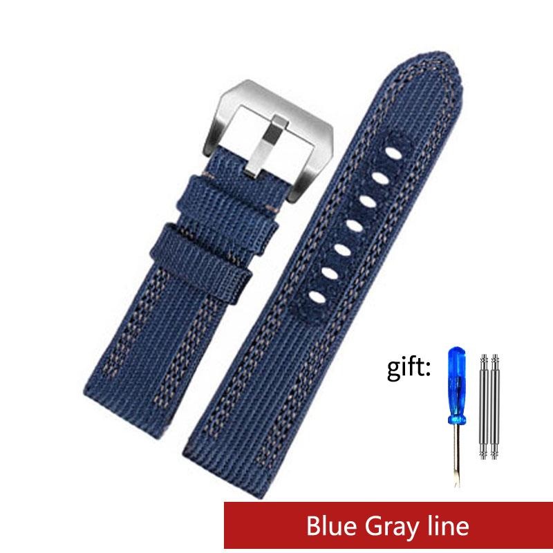 Spot Wholesale Nylon Canvas Watch Strap Applicable For Panerai 00984 985 Sneaking 441 Series Watch Strap 24mm 26mm for Man