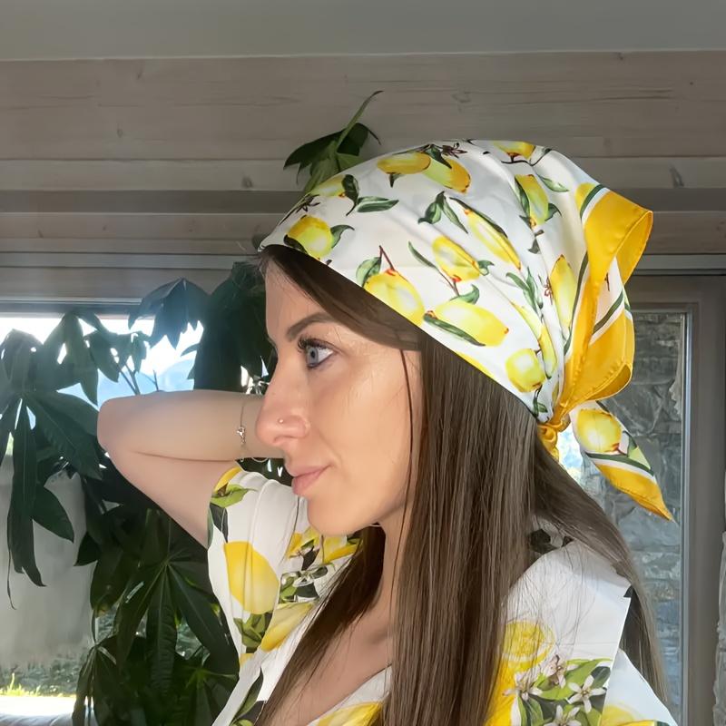 WTEMPO Spring and Summer Silk Scarves Women's Work Professional Fashion Decoration Small Scarves Printed Headscarf Suitable for Vacation Travel