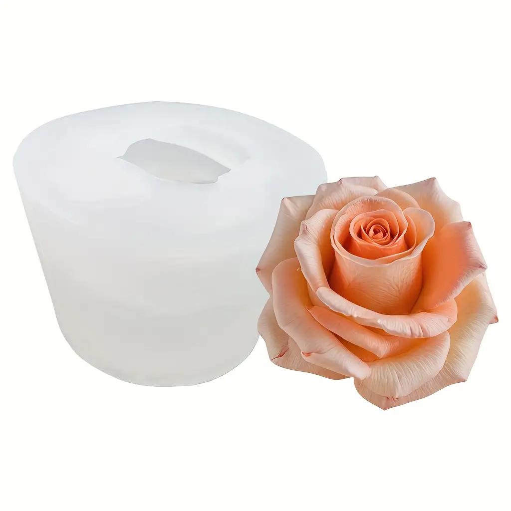 3D Rose Silicone Candle Mold, Soap Mold - Realistic Petal Design, Easy To Demold, Suitable for DIY Handmade Scented Candles, Soap, Resin Craft 