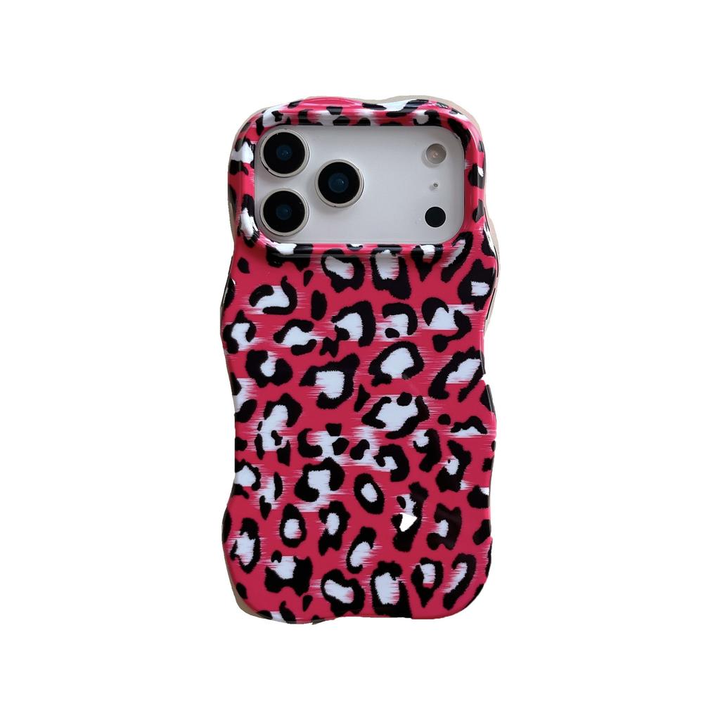 Hot-selling in Europe and America, color contrasting leopard print, Apple 17 film case, iPhone14Pro 2-in-1 wave mobile phone case.