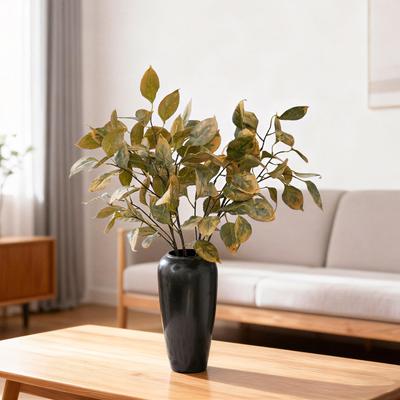 Slow Cooked Light Persimmon Leaf Artificial Flower - Green Plant Wedding Decoration, Handicraft INS Style