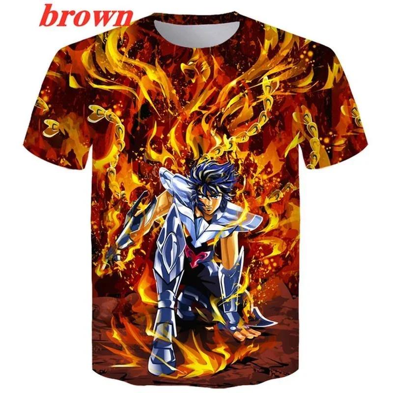 Summer Men's and Womens's Casual Harajuku Short Sleeve New Fashion Anime Saint Seiya 3D Print T-shirt Tops Christmas