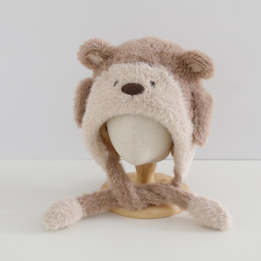 Thick Moving Ear Earflap Hat Squeaky Design Plush Winter Hat Fun Cartoon Animal Hat Aged 4-7 Years