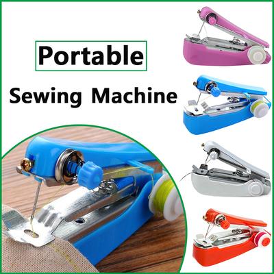 Handheld Sewing Machine Clothes Fabrics Sewing Accessories DIY Home Mini Manual Stitch Needlework Machine Sewing Tool Supplies