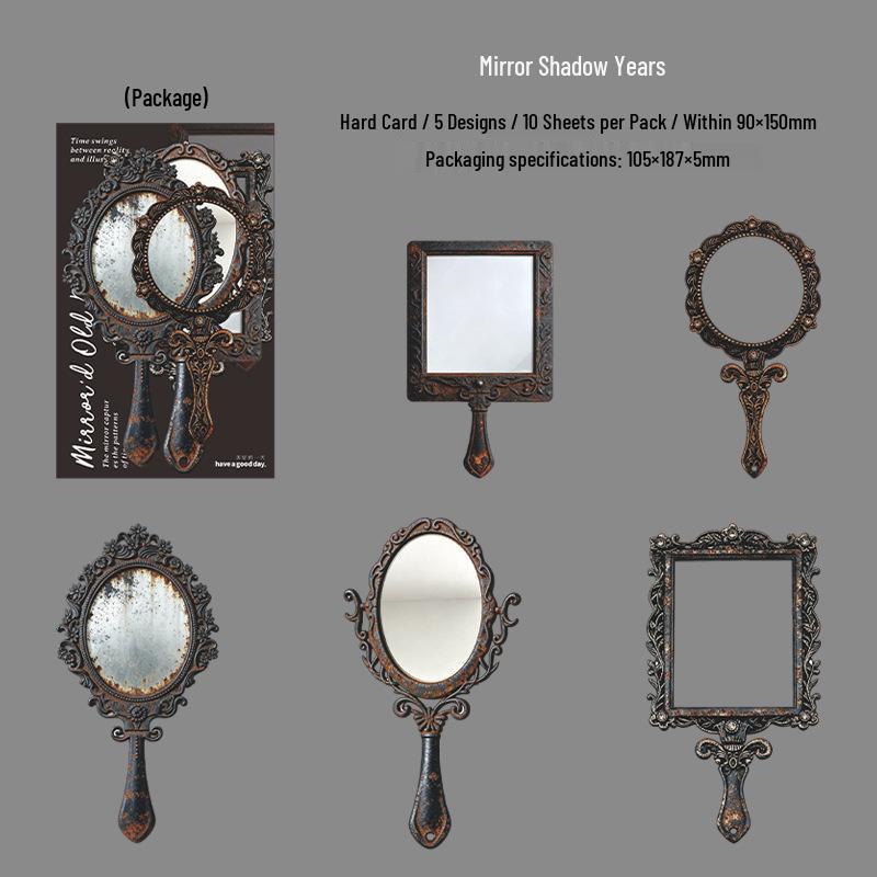 Beautiful Day: Old Dreams Mirror Series Retro Sticker Pack - European-Style Journal Collage, 6 Designs