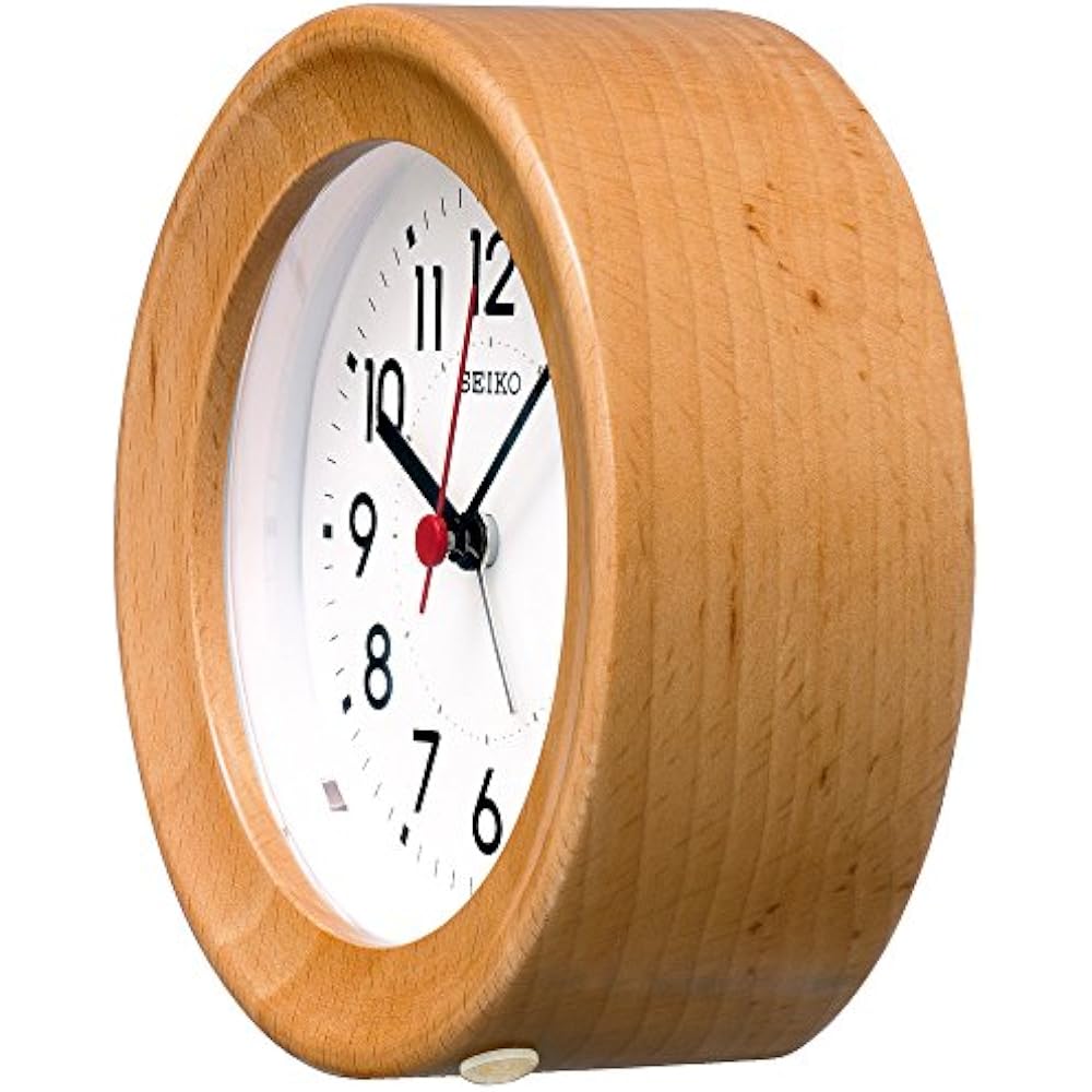 Seiko Clock (Seiko Clock) Table Clock Alarm Clock Wall Clock Analog Wooden Frame Natural Color Wo...