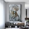 Beautiful African Woman Portrait Canvas Print Painting Wall Ethnic Art Vintage Poster Picture for Living Room Home Decor Cuadros