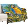 Blue and Gold Macaws #1 Throw Blanket Hairy Bed Soft Beds Decorative Sofa Custom Thermals For Travel Blankets