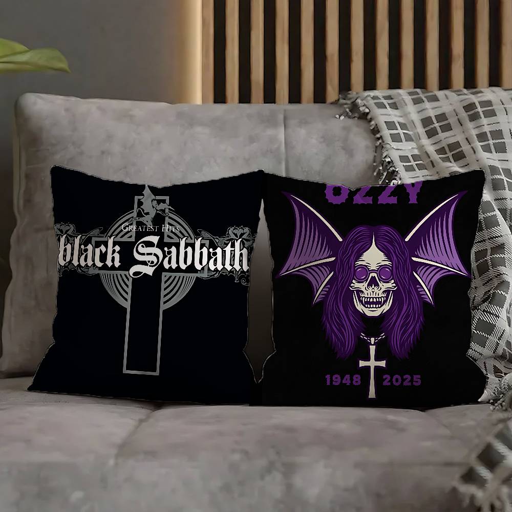 B-Black S-Sabbath Ozzy Pillow Case For Sofa Decor Car Office Room Printing Cushion Cover Decorations and Protector