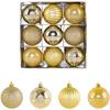 Christmas Decorations Set 9 Pieces Hand Painted Ornaments with Electroplated for Window Display and Tree Hanging