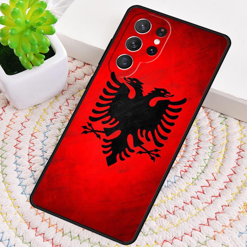 Albanian Flag Eagle soft Phone Case for Samsung Galaxy note 10 pro S26 Ultra S23 S24 FE S25 S21 S22 PLUS shockproof Cove