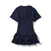 Women's Casual Polo Style Ruffle Dress with Drop Shoulder Sleeves - 2025 Fashion Trend