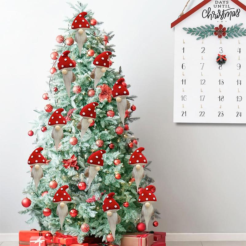 1/4/6PC Red Christmas Tree Tree Hanging Cute Hanging Pendants Party Long Beard Doll Pendants Christmas