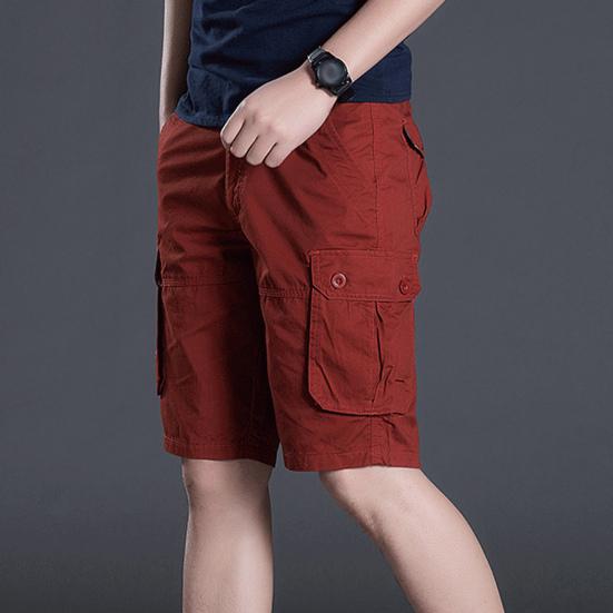 

Чоловічі шорти з посиленими численними кишенями, із середньою посадкою, на ґудзику та блискавці, вільного крою, літні спортивні шорти для повсякденного носіння S чорний