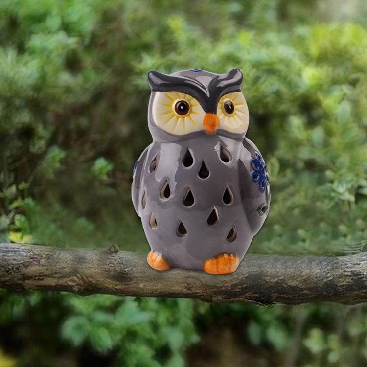 Solar Powered Owl Light Ceramic Light for Deck Yard Garden Home Pathway  Landscape for Decoration Home Decor