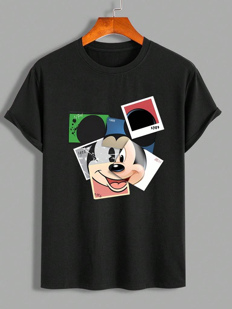 Disney Printed Women's Men's T-shirts A Regular Pure Cotton T-Shirt In A Summer Casual Style Tee Unisex Men Clothing Y2k Clothes