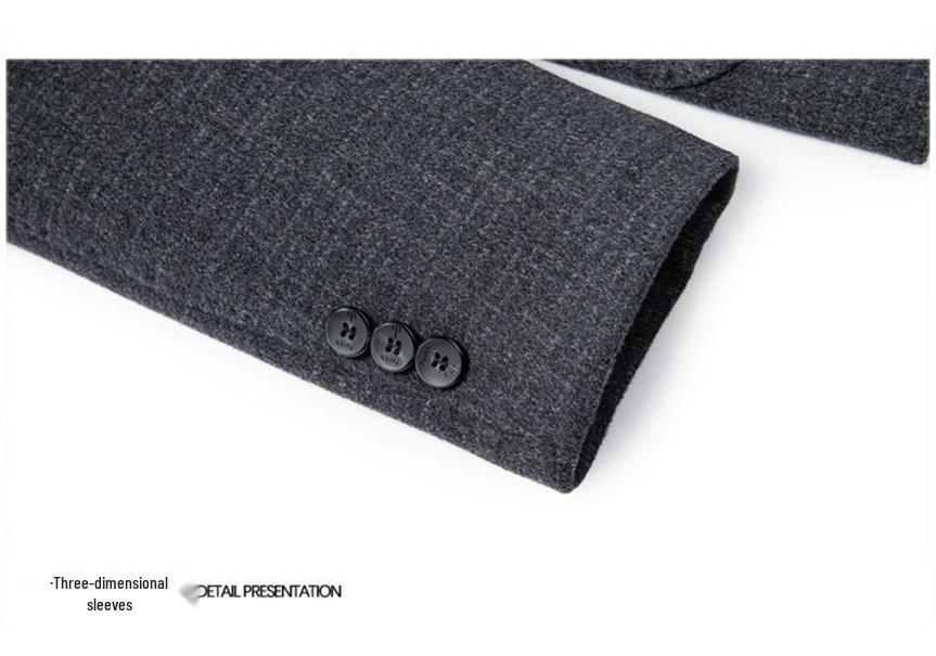 2026 Men's High-End Designer Double-Sided Cashmere Wool Jacket - Stand-Up Collar, Business Casual, Autumn/Winter Collection.