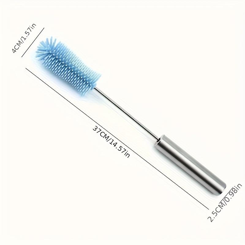 1pc Silicone Rotating Cleaning Brush for Bottles and Cups Reusable, Manual Press-Action For Kitchen Use