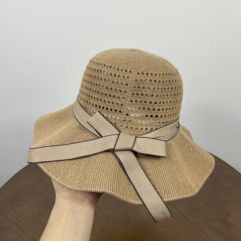 UV Protection Panama Hat Bowknot Fishermen Cap New Visor Hat  Summer