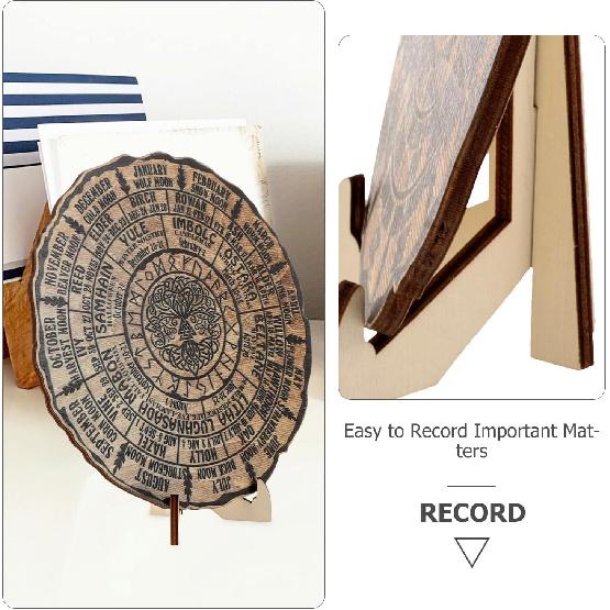 NUOBESTY Деревянное Колесо Года Календарь Календарь-Дерево Вечный Календарь для Домашнего Офиса Настольные Украшения