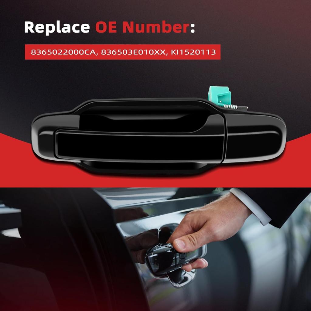 cciyu Door Handle fit for 2003-2009 for Kia Sorento EX Exterior Rear Driver Side Primed Black