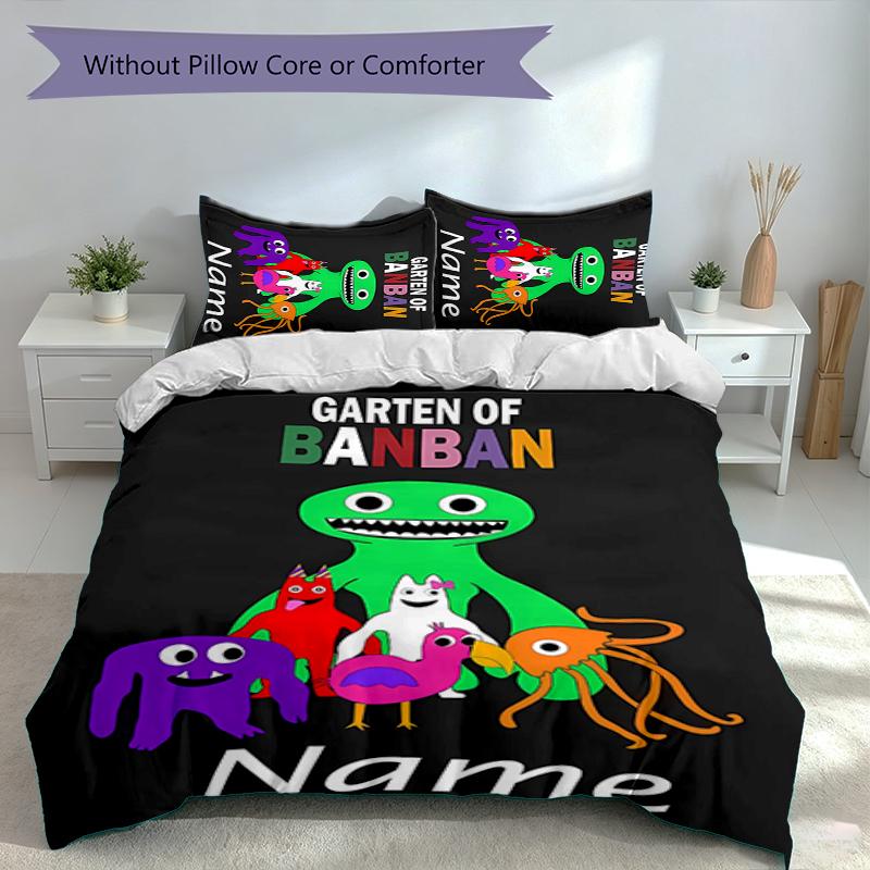 3pcs Custom Name Garten Of Banban Set,Includes 1 Duvet Cover and 2 Pillowcases,All-season Bedroom Decor