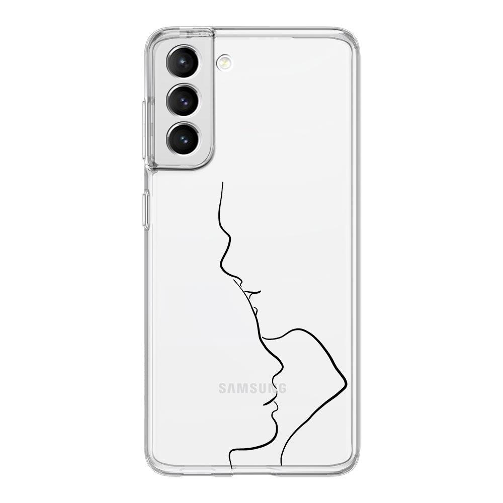 Geometrische Kunst Mädchen Linie Blume Handyhülle Für Samsung Galaxy S22 S21 S20 FE Ultra 5G S10 S10E S9 S8 Plus Note 10 20 Klare Hülle