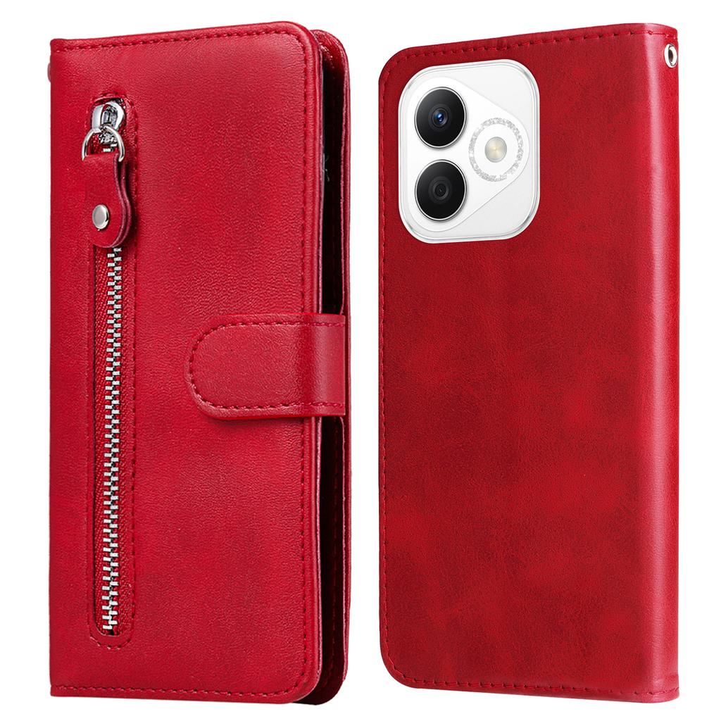 For Honor X60i 5G Case Zipper Wallet Calf Texture PU Leather Phone Cover