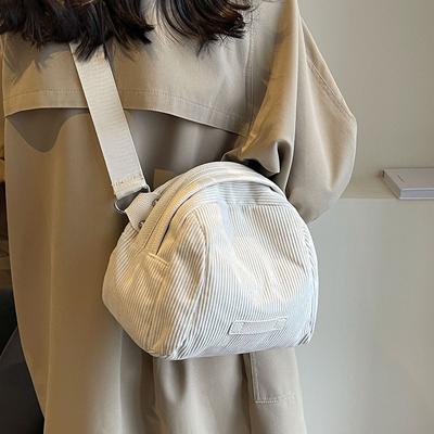 Cordtasche Damen neuwertige High-End-Textur Nische Herbst und Winter vielseitige Schulter-Umhängetasche Muschel-Eimertasche
