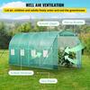 Walk-in Tunnel Greenhouse, 15 x 7 x 7 ft Portable Plant Hot House w/ Galvanized Steel Hoops, 1 Top Beam, 2 Diagonal Poles, 2 Zippered Doors & 8