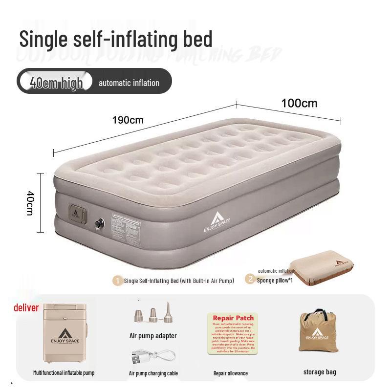 ENJOYSPACE Automatic Inflatable Camping Mattress - Foldable Single/Double Air Bed