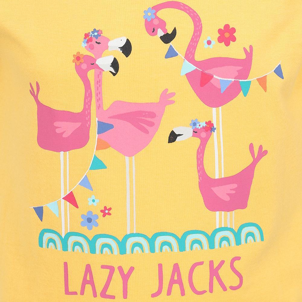 Lazy Jacks Flickor Flamingo Bomulls T-shirt
