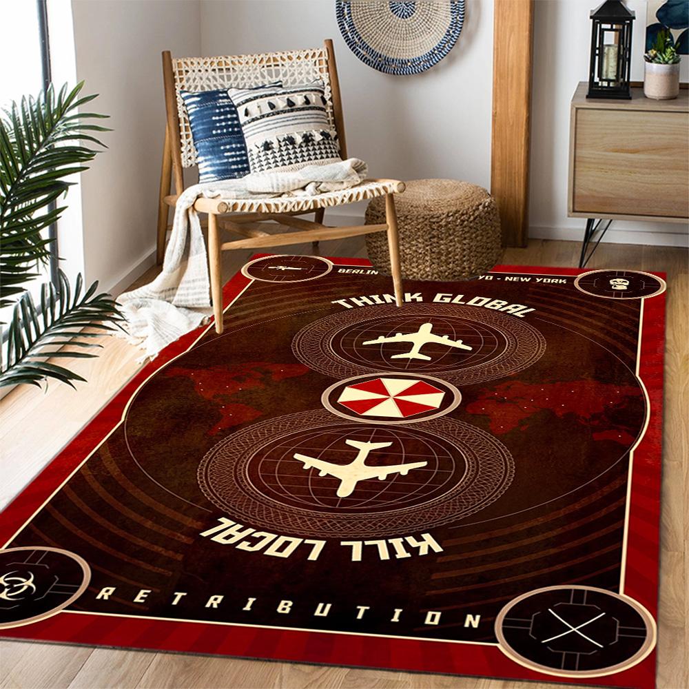 Resident Evil: Regenschirm Horror Teppich Design für Studentenwohnheim Küche Spielzimmer Balkon Rutschfester Teppich Büros Dekorieren Geschenk für Festivals