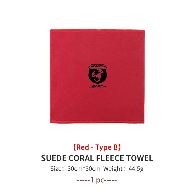 For Abarth Microfiber Towel Car Drying Towel Auto Plush Wash Towel Car Cleaning FR FIAT 500 Doblo Tipo Panda Ducato Punto Stilo