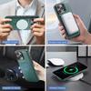 Leather for Magsafe Phone Case for IPhone 15 16 Pro Max 14 Plus 13 12 Pro 15Pro Bracket Magnetic Back Cover with Card Holder LK1