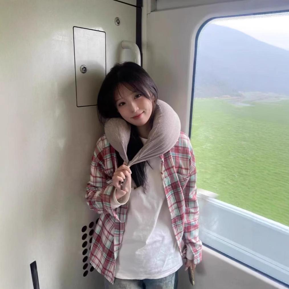 Unisex Karohemd mit koreanischem Umlege-Polokragen - Süßer und frischer Stil