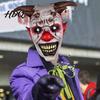 Scary Costume Accessories for Halloween Devil Horns Mask with Bell Decor Breathable Comfortable Face Mask Latex Headgear Adult Cosplay Props Horror