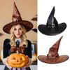 Καπέλο Μάγισσας για το Χάλοουην Vintage Καπέλο Μάγου από Τεχνητό Δέρμα με Αγκράφα Αποκριάτικη Στολή για Πάρτι Cosplay για Άνδρες Γυναίκες