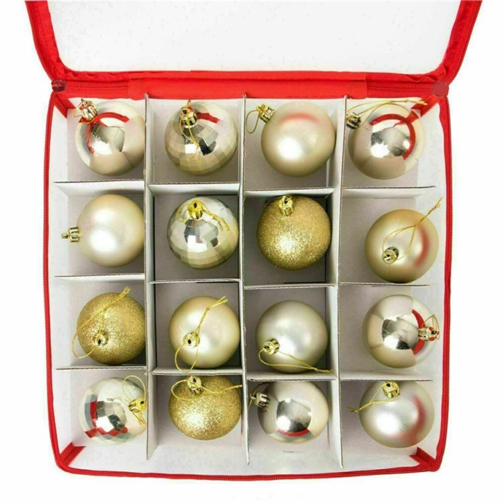 64-Grid Christmas Ball Storage Containers Translucent Xmas Ornament Storage Box  Holiday