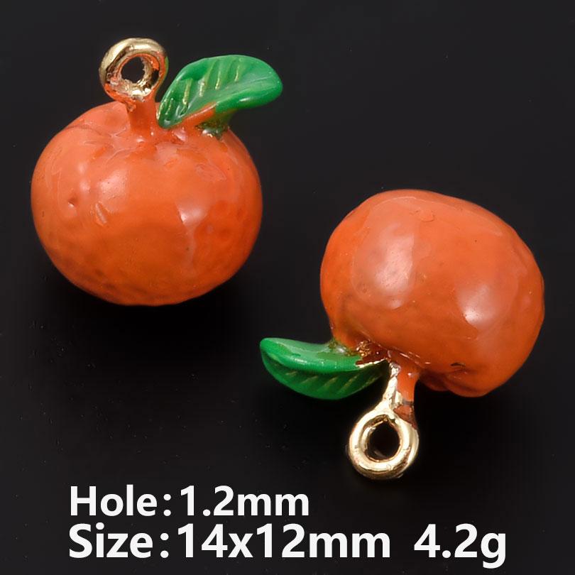 5pcs Three-Dimensional Enamel Fruit Charm Grape Peach Watermelon Alloy Oil Drop Charms For Jewelry Making Supplies DIY Earrings