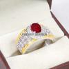 Ruby Oval Cut Gemstone With 925 Sterling Silver Ring For Men's #B546 JL375686405268