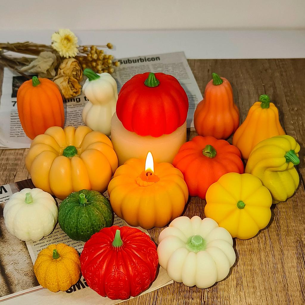 3D Halloween Pumpkin Silicone Candle Mold DIY Aroma Plaster Resin Mould Halloween Pumpkin Candle Decoration Making Supplies