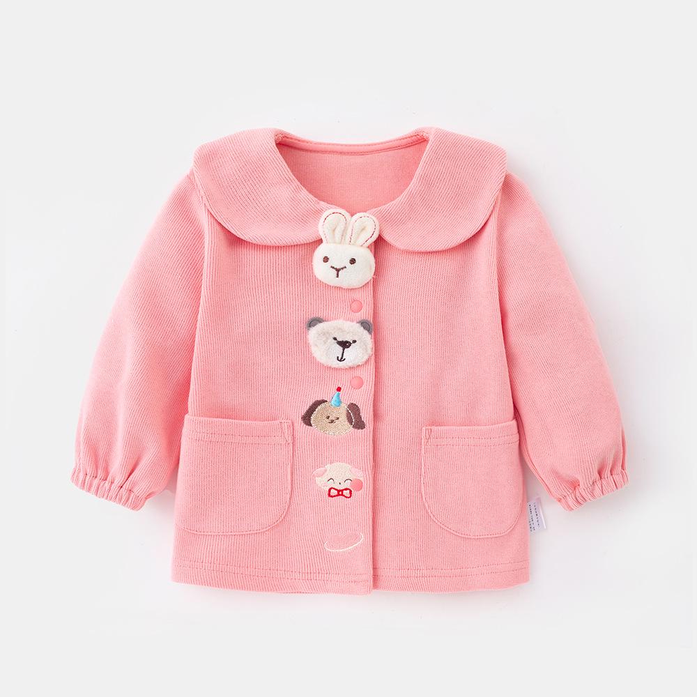 

Кардиган в корейском стиле для девочек 2025 с воротником Питера Пэ - Модный весенне-осенний комплект верхней одежды для малышей Tag 100