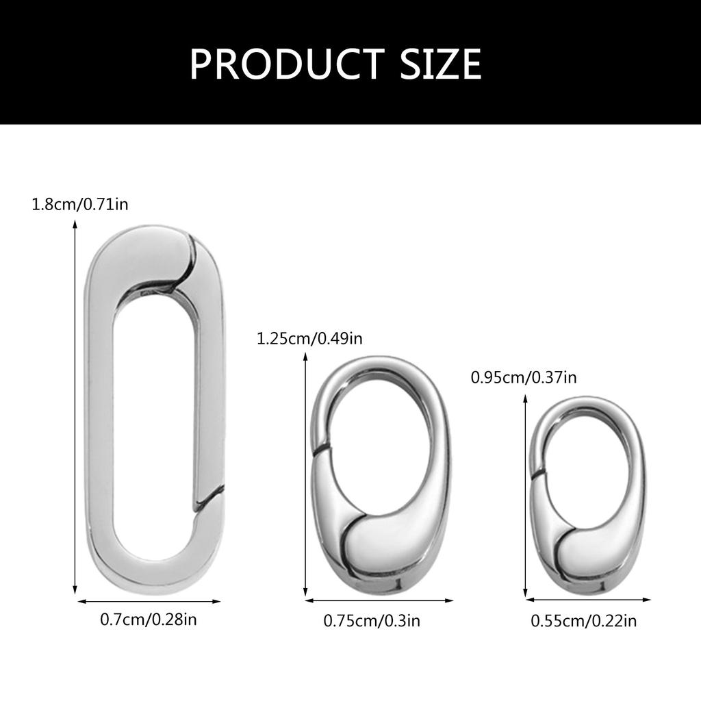 Sterlings Necklace Shortener Clasp Bracelet Extension Silver Clasp with Sturdy Stainless Steel for Jewelry Making