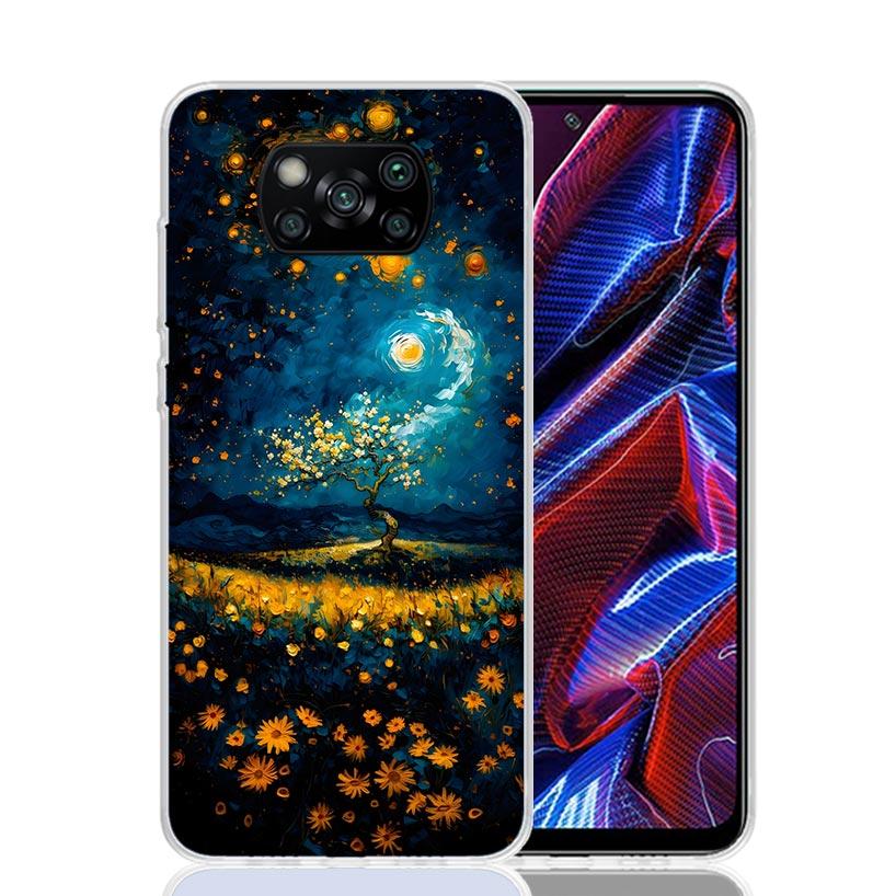 Starry Night Van Gogh Art Phone Case For Xiaomi Poco X7 X6 X5 Pro F7 Ultra Redmi 15C 15 13 13C 12 12C 10 10A 10C 9 9A 9C 9T Cove