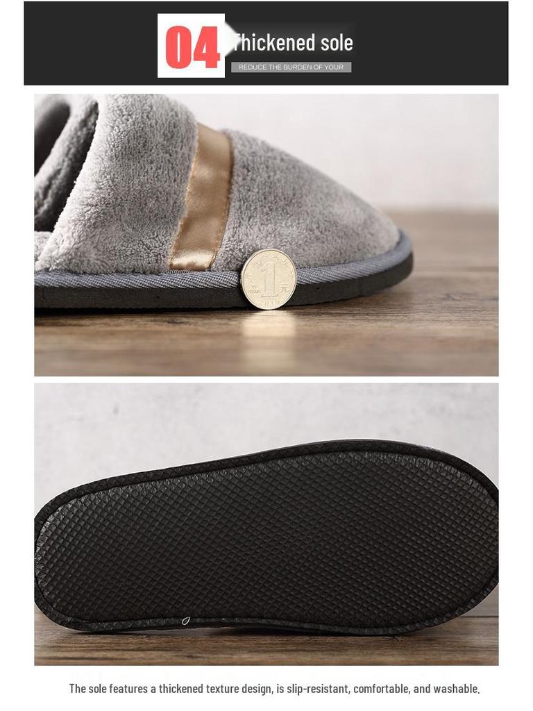 Luxury Washable Coral Fleece Slippers for Guests - Thick Sole, Ideal for Home, Salon, Autumn & Winter
