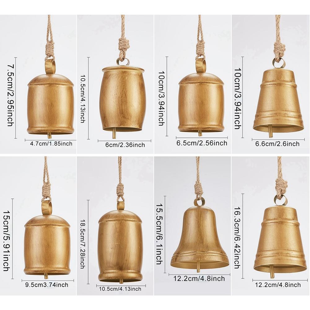 Christmas Bell Pendant Gold Vintage Cow Bell Christmas Tree Decoration