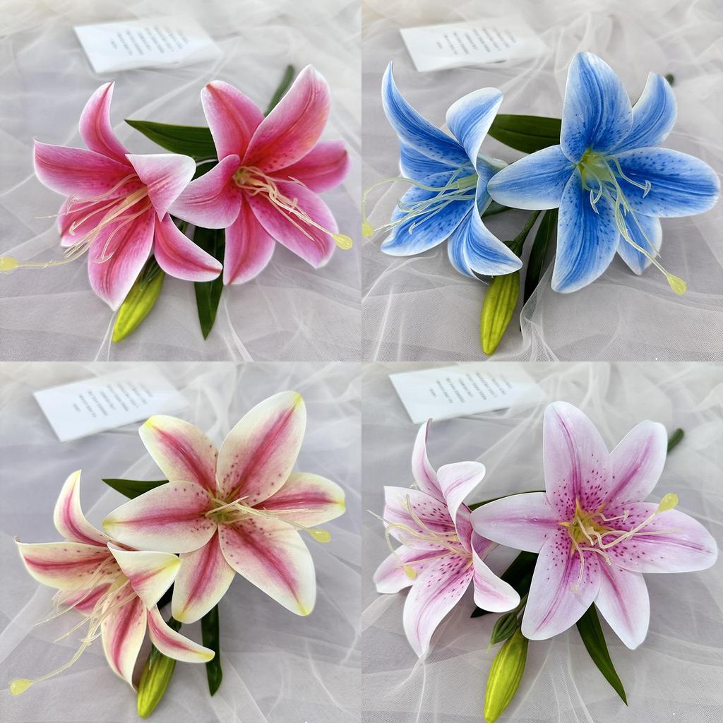 Premium Lily Fake Flowers 3d Printed For Wedding Venue And Home Styling