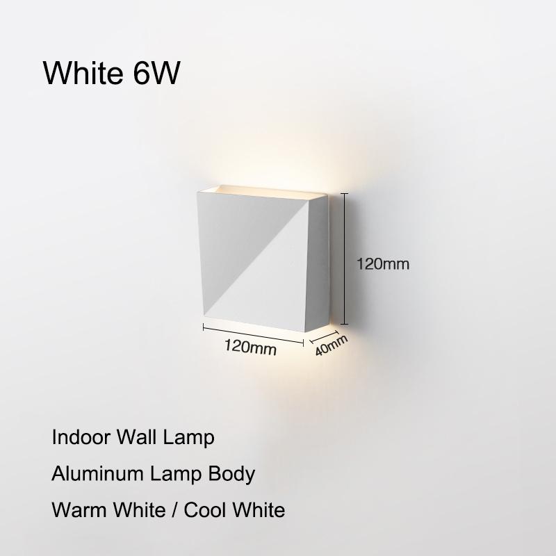 

Современный простой светодиодный настенный светильник мощностью 6 Вт/9 Вт/12 Вт, прикроватная лампа для спальни, гостиной, алюминиевый настенный светильник для домашнего декора, белые/черные светильники Cool White(5500-7000K)